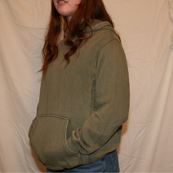 Deconstructed Washed Out Green Aerie Hoodie - Picture 3 of 7